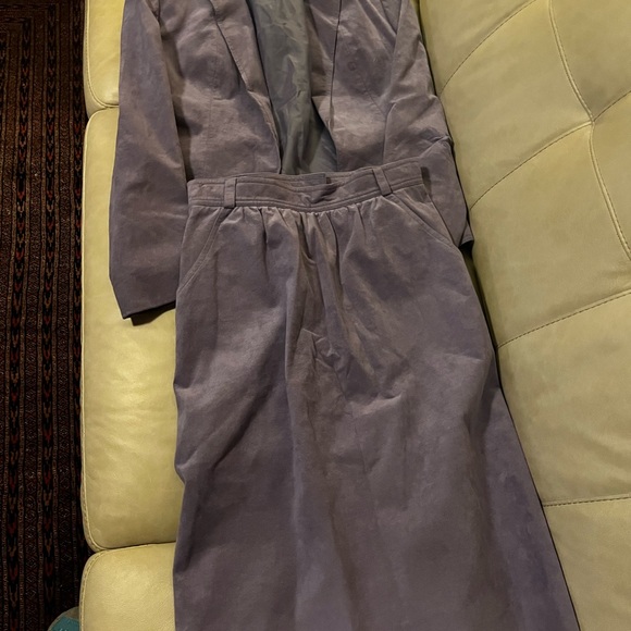 imagnin Jackets & Blazers - Vintage lilac suede women’s pant suit